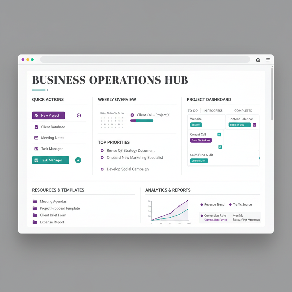 Notion template dashboard